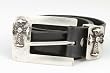 Tobacco Road Rock Star Style Black Belt Cross Metal Buckle