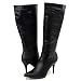 New Fashion Knee-High Womens Black Pointy BOOTS