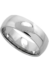 Surgical Steel Plain Wedding Band / Thumb Ring 8mm Domed Comfort-Fit High Polish, sizes 5 - 15