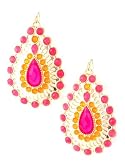 Pink and Gold Pear-drop Designer Fashion Earrings