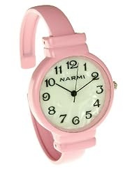 Pink Round Large Face Over Wrist Bangle Watch