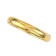 14K Yellow Gold Plain Bangle Bracelet - 8 inches