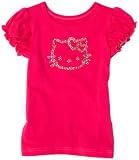 Hello Kitty  Girls 2-6x Short Sleeve Top With Studs,Cerise,5