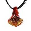 Calla Lily Murano Glass Pendant - Calla Red/Gold
