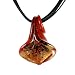 Calla Lily Murano Glass Pendant - Calla Red/Gold