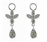 Ladies 0.21ct Diamond Flower Petal Earring Charms