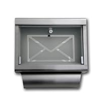 BRK01 EDELSTAHL BRIEFKASTEN POSTKASTEN WANDBRIEFKASTEN MAILBOX ZEITUNGSFACH GLAS