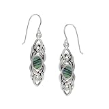 Sterling Silver Celtic Knot with Abalone Center Earrings