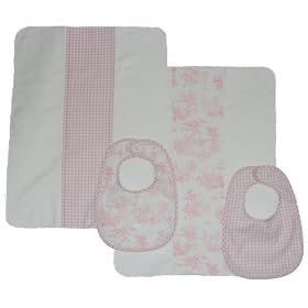 Tadpoles Toile 4-Piece Bib & Burp Cloth Set