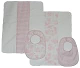 410E v0E3ZL. SL160  Tadpoles Toile 4 Piece Bib & Burp Cloth Set, Pink