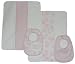 410E v0E3ZL. SL75  Tadpoles Toile 4 Piece Bib & Burp Cloth Set, Pink