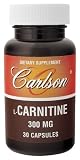 Carlson Laboratories - L-Carnitine, 300 mg, 30 capsules