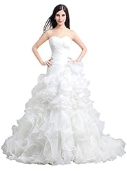 Strapless Lace-Up  Organza  Natural   Waistline  Ball Gown  Dress With Ruffles