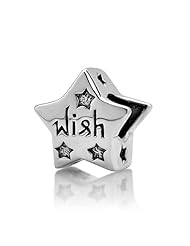 Chuvora Sterling Silver Wish Lucky Star Bead Charm Fits Pandora Bracelet