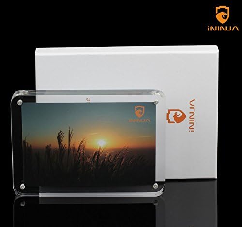 iNINJA(TM) 3.5x5" 4 Round Edge Clear Acrylic Frames Photo Frame - Picture Frames,Free Stand in Desk/Table 10mm Thickness for Double Sided Photo Seethrough