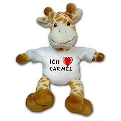 Giraffe Pl�schtier mit einem Pl�shtier mit Aufschrift Ich Liebe Carmel