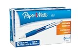 Paper Mate Medium Point Retractable Gel Pens, 12 Blue Ink Pens (1746325)