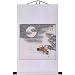 Hand-Painted 36" Oriental Wall Art Scroll - Love Birds & Cherry Blossoms With White Border