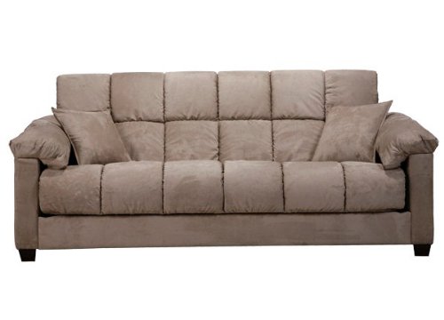Microfiber Sofa Bed Futon (Mocha) (38H x 40W x 86D)