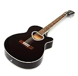 Produkt-Bild: 4/4 Akustik Gitarre "Western Style"  Schwarz mit Ersatzsaiten und Plektron
