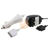 White Rapid Car Charger (with IC Chip) + Black Home Wall Charger for Apple iPhone / iPhone 3G 8GB / 16GB / iPod Touch Gen2 / iPod Nano Gen4 / iPod Classic 120GB