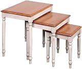 Outdoor Living : 3-Piece Nesting Tables in Antique White and Cherry - Office Star - CC19