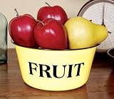 Enamelware French Country Granitware Yellow Fruit Bowl
