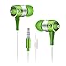 Earphones, Noot® NOOTBUDS ND-T22-Green Premium Earbuds [Noise Isolating] with Mic Stereo headphone | Earphone - Made for iPhone | iPod | iPad | Android Smartphone | MP3 Players - 24 Month Warranty