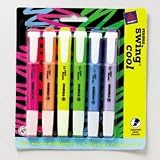 swing cool Highlighter, Six-Color Fluorescent Set, Chisel Tip
