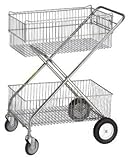 IMAGE OF R & B Wire 500 Deluxe Tubular Steel Utility Cart - 2 Baskets Chrome