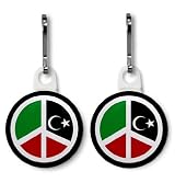 FREEDOM PEACE FOR LIBYA Politics 2-Pack White 1 Zipper Pull Charms