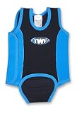 TWF Baby Swimming Wrap Wetsuit 0-6 Months Black and Blue - Suitable for Use in the Sea or Swimming Pools. Perfect for Keeping your Child Warm While Learning to Swim.