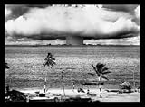 Atomic Bomb (Mushroom Cloud) Gold Wood-Mounted Art Poster Print - 24" X 36"