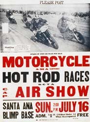 1950 Santa Ana Hot Rod Racing Poster Print