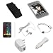 USB Data Cable + USB Car Charger + USB Home Charger + Clear Rubber Silicone Skin Case + Elastic Armband + Clear Reusable LCD Screen Protector + White 3.5mm Stereo Headset for Apple Ipod Touch Itouch 8GB 16GB 32GB 2G 2nd Generation