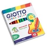 Giotto - Pochette de 12 feutres de coloriage Giotto Turbo Color, Couleurs assortiespar Omyacolor