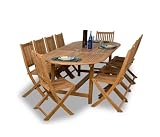 Amazonia Teak Bergen 11-Piece Teak Dining Oval Set