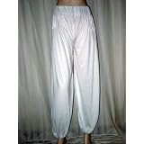 Bollywood Designer Amazing White Cotton Afghani Harem Capri Pant India 38" Length Free Shipping