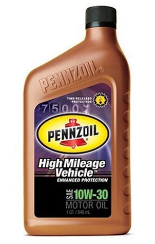 Pennzoil 160554 10W30 High Mileage Motor Oil, Case of Six 1 Quart Bottles