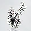 Three Dimensional Gothic Seated Gargoyle Pendant in Sterling Silver, #2612