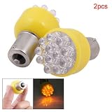 Car Yellow 2 x 12 LED BA15S 1156 Tail Turn Signal Light Bulbs Lamp