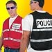 Incident Command Safety Vests - Black with Silver Stripes and Clear Pocket Front and ...