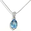 Goldmaid Damen-Collier 585 Wei�gold 1 Blautopas 3 Diamanten 0,02ct 45cm Fa C 2754WG