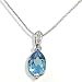 Goldmaid Damen-Collier 585 Wei�gold 1 Blautopas 3 Diamanten 0,02ct 45cm Fa C 2754WG