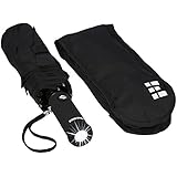 Compact & Automatic Travel Umbrella w/Flashlight Handle (Black)