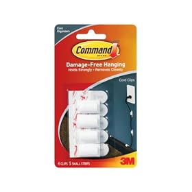 Command 17017 Cord Clips, 4 Clips 5 Strips