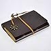 ZLYC Vintage Refillable Loose-Leaf Handmade PU Leather Journal Writing Notebook Unlined Diary String Retro Anchor Perfect Gift for Him Her, Dark Coffee