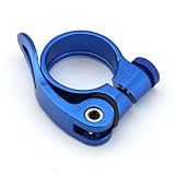 Quick Released Bicycle Bike Seat Mount Bracket Seatpost Clamp Clip Blue