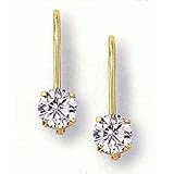 1 3ct Total Weight Round Brilliant Diamond Earrings Set In 14kt Gold Leverbacks. I J Color SI2 I1...