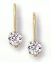 1/3ct Total Weight Round Brilliant Diamond Earrings Set In 14kt Gold Leverbacks. I/J Color SI2/I1 Clarity